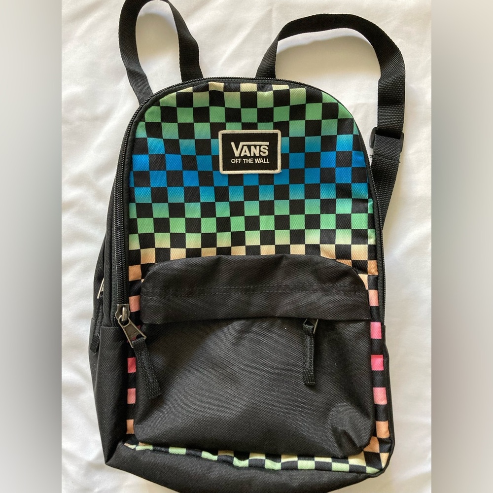 Excellent condition, Vans mini backpack. Multicolored, outside and main pockets.